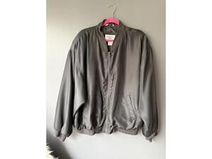 Summa Silk Bomber Jacket in Black Size XL